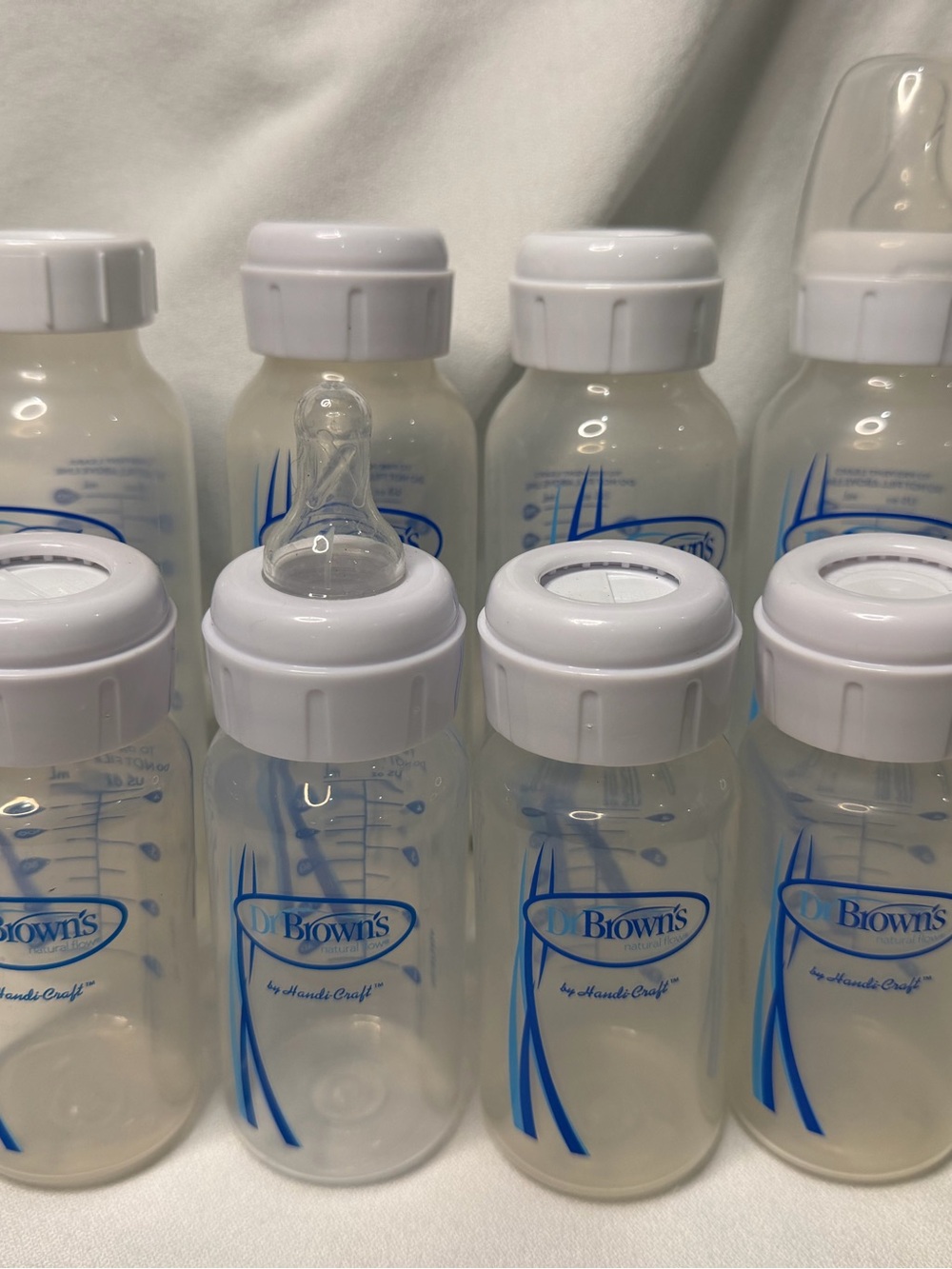 Dr. Brown’s Natural Flow Baby Bottles Lot of 8 Anti-Colic Narrow 4 oz 8 oz